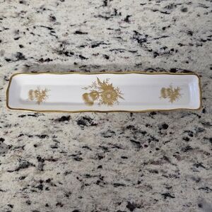Vtg Hammersley England Bone China Golden 8 1/4" Unfooted Trinket Dish